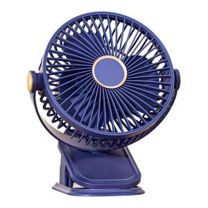 Ventilador giratorio silencioso con clip para mesita o camping