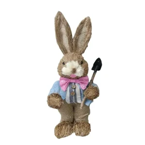 Adorno conejo de pascua de paja