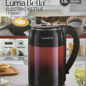 Hervidor eléctrico LumaBella LB-59041 negro y rojo