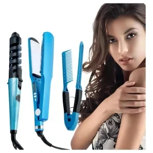Combo Plancha De Cabello Nano Titanium + Rizador + Peine