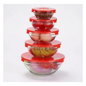 Set 5 Piezas Taper Vidrio Organizador Contenedor con Tapa