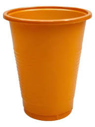 Vaso de plastico 200ML anaranjado 40X50 50 unidades