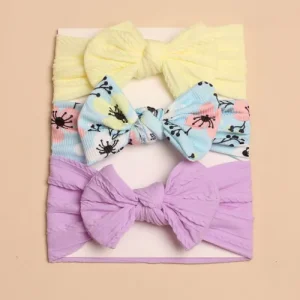 Set De 3 Bandanas De Bebé Elásticas De Punto Cableado