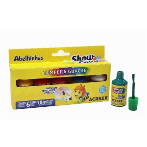 Tempera guache 6 colores con pincel